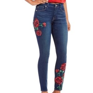 VINTAGE 2017 True Religion Jennie Curvy Rose Embroidery Jeans Limited Ed. Sz 26